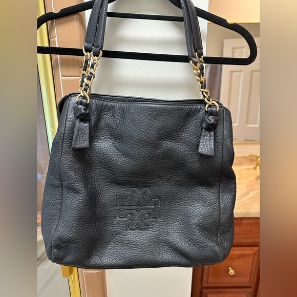 Tory Burch Black Leather Tote Bag - Picture 3 of 10